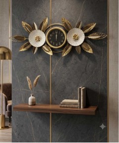Gold And White Metal Clock